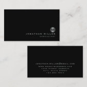 Minimalistisch-Schwarz-Silber-Monogramm Visitenkarte (Vorne/Hinten)