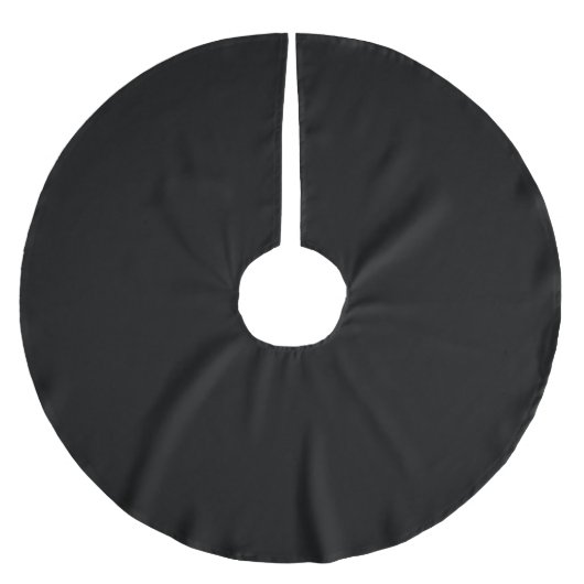 Minimalistisch schwarz solide schlicht elegant sch polyester weihnachtsbaumdecke (Vorderseite)