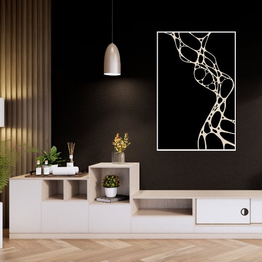 Minimalistisch Schwarz und Creme Moderne Abstrakte Poster