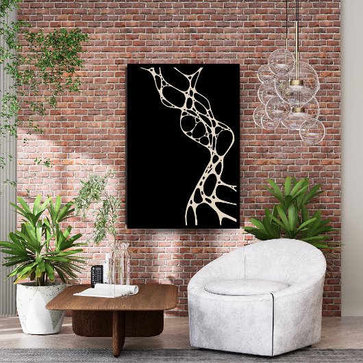 Minimalistisch Schwarz und Creme Moderne Abstrakte Poster