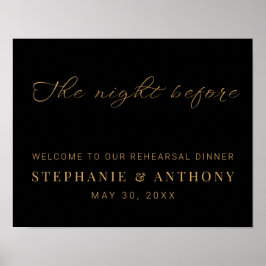 Minimalistisch Schwarz und Gold Die Nacht vor der  Poster