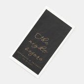 Minimalistisch Schwarz und Gold Die Nacht vor der Serviette (Ecke)
