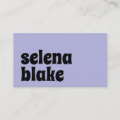 Minimalistisch Schwarz und Lila | Moderner QR-Code Visitenkarte (Vorderseite)