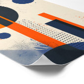 Minimalistisch Schwarz und Orange Geometrisch Poster (Ecke)