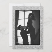 Minimalistisch Schwarz und Silber Endlich ein Part Einladung (Rückseite)