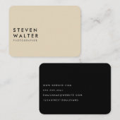 Minimalistisch Schwarz und Tan Visitenkarte (Vorne/Hinten)