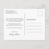 Minimalistisch Schwarz und Weiß ändern das Datum Ankündigungspostkarte (Rückseite)