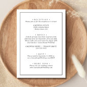 Minimalistisch Schwarz und Weiß auf einer Hochzeit Einladung