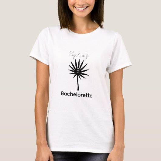 Minimalistisch Schwarz und Weiß Bachelorette Bride T-Shirt (Vorderseite)