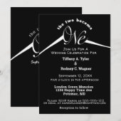 Minimalistisch Schwarz und Weiß die eine Hochzeit Einladung (Vorne/Hinten)