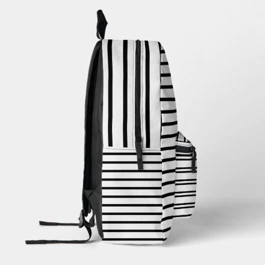 Minimalistisch, schwarz und weiß gestrichen bedruckter rucksack (Links)
