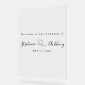 Minimalistisch Schwarz und Weiß mit Herzenshochzei Acrylschild (Winkel)