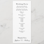 Minimalistisch Schwarz und Weiß mit Herzenshochzei Programm (Rückseite)