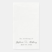 Minimalistisch Schwarz und Weiß mit Herzenshochzei Serviette (Vorderseite)