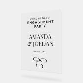 Minimalistisch Schwarz und Weiß mit Verlobung von Acrylschild (Winkel)