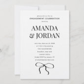 Minimalistisch Schwarz und Weiß mit Verlobung von  Einladung (Vorderseite)