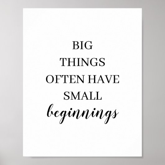 Minimalistisch Schwarz und Weiß Motivierend Poster (Vorne)