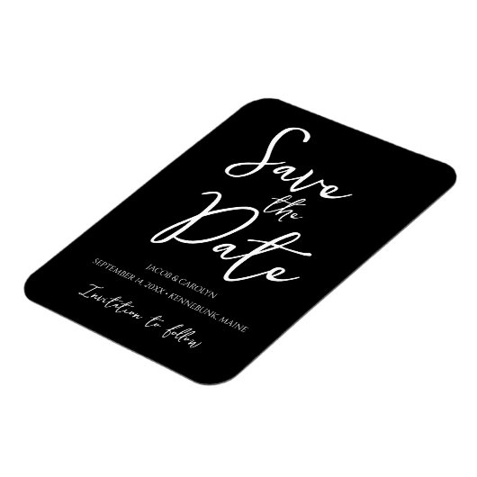 Minimalistisch Schwarz und Weiß speichern das Datu Magnet (Linke Seite)