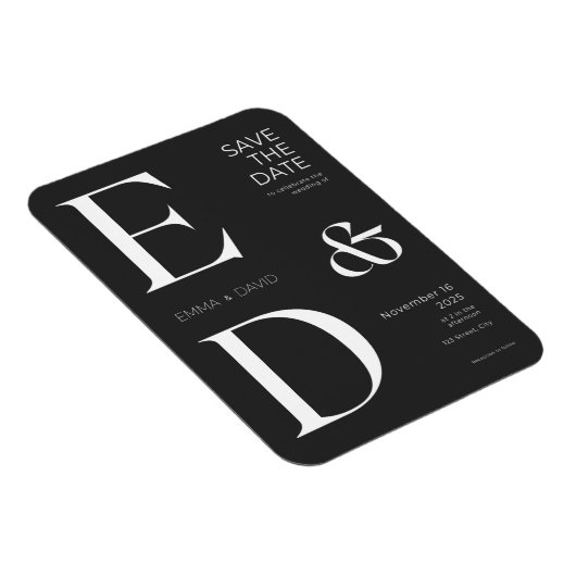 Minimalistisch Schwarz und Weiß speichern Magnet (Rechte Seite)