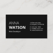 Minimalistisch Schwarz und Weiß Telefonnummerkarte (Rückseite)