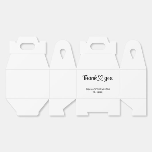 Minimalistisch Schwarz und Weiß Vielen Dank Geschenkschachtel (Ungeklappt)