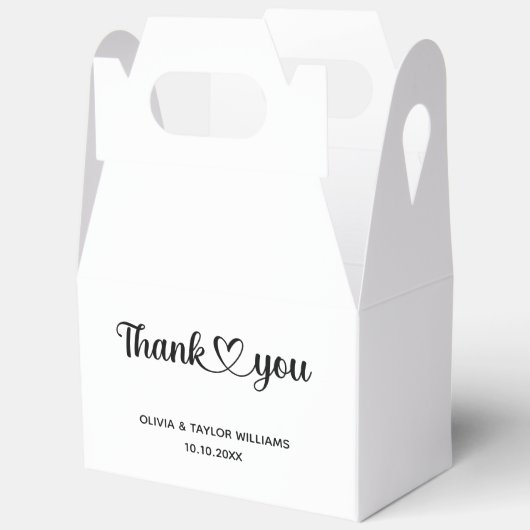 Minimalistisch Schwarz und Weiß Vielen Dank Geschenkschachtel (Offen)