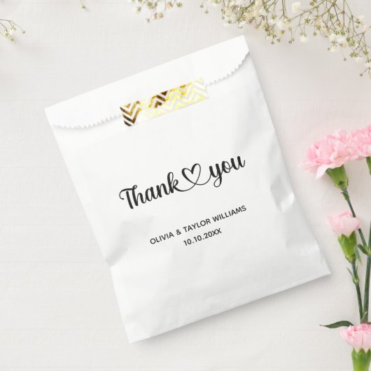 Minimalistisch Schwarz und Weiß Vielen Dank Geschenktütchen (Versiegelt)