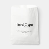 Minimalistisch Schwarz und Weiß Vielen Dank Geschenktütchen (Vorderseite)