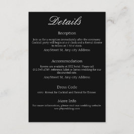 Minimalistisch Schwarz und Weiß zeitlos Begleitkarte