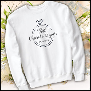 Minimalistisch Schwarz & Weiß 10. Hochzeitstag Sweatshirt