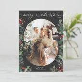 Minimalistisch Schwarz-weiß 1 Foto Weihnachten (Stehend Vorderseite)