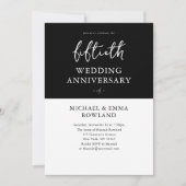 Minimalistisch Schwarz & Weiß 50. Hochzeitstag Einladung (Vorderseite)