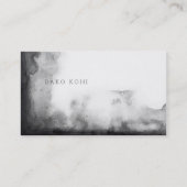 Minimalistisch Schwarz-Weiß-Aquarell Visitenkarte (Vorderseite)