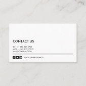 Minimalistisch Schwarz-Weiß-Barbershop Visitenkarte (Rückseite)