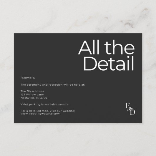 Minimalistisch Schwarz/Weiß Begleitkarte (Vorderseite)