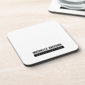 Minimalistisch Schwarz/Weiß Beruflich Getränkeuntersetzer (Linke Seite)