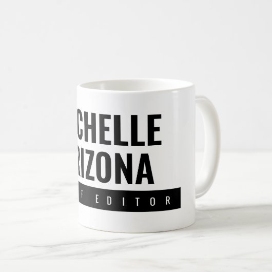 Minimalistisch Schwarz/Weiß Beruflich Kaffeetasse (VorderseiteRechts)