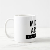 Minimalistisch Schwarz/Weiß Beruflich Kaffeetasse (Links)