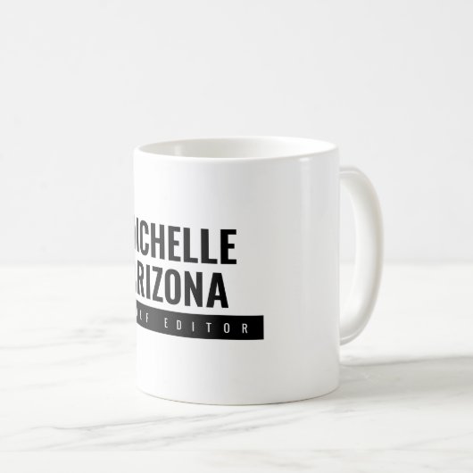 Minimalistisch Schwarz/Weiß Beruflich Kaffeetasse (VorderseiteRechts)