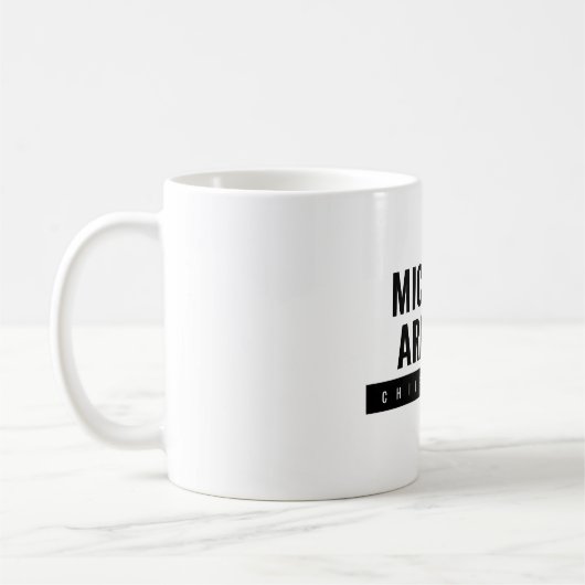 Minimalistisch Schwarz/Weiß Beruflich Kaffeetasse (Links)