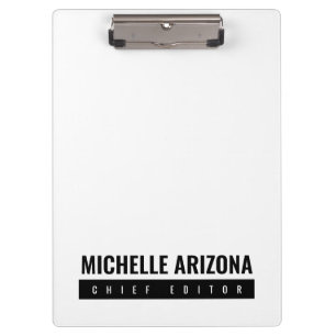 Minimalistisch Schwarz/Weiß Beruflich Klemmbrett