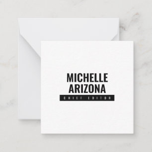 Minimalistisch Schwarz/Weiß Beruflich Mitteilungskarte