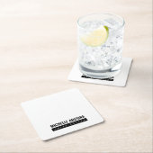 Minimalistisch Schwarz/Weiß Beruflich Rechteckiger Pappuntersetzer (Vor Ort)