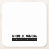 Minimalistisch Schwarz/Weiß Beruflich Rechteckiger Pappuntersetzer (Vorderseite)