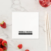 Minimalistisch Schwarz/Weiß Beruflich Serviette (Beispiel)