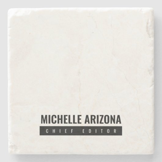 Minimalistisch Schwarz/Weiß Beruflich Steinuntersetzer (Vorderseite)