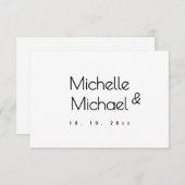 Minimalistisch Schwarz-Weiß-Berufliche moderne Nam Dankeskarte (Vorne/Hinten)