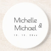 Minimalistisch Schwarz-Weiß-Berufliche moderne Nam Getränkeuntersetzer (Vorne)