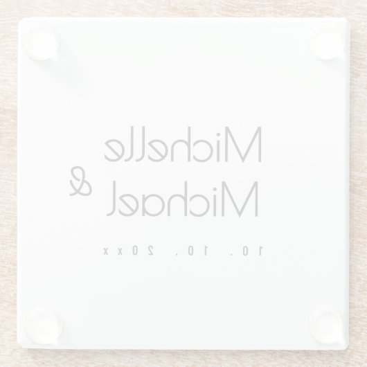 Minimalistisch Schwarz-Weiß-Berufliche moderne Nam Glasuntersetzer (Rückseite)