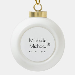Minimalistisch Schwarz-Weiß-Berufliche moderne Nam Keramik Kugel-Ornament